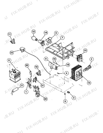 Взрыв-схема микроволновой печи Zanussi ZM734MBW - Схема узла Microwave equipment